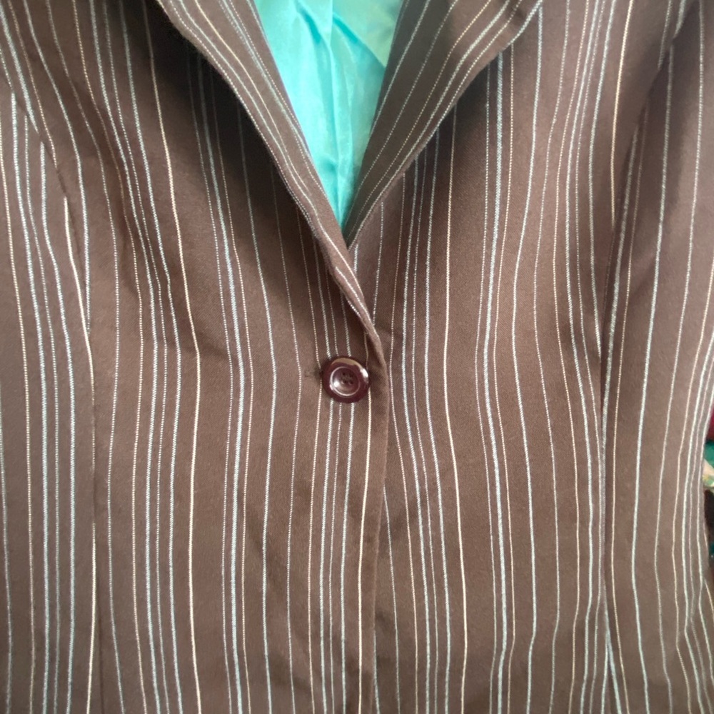 My Michelle Brown Striped Blazer - Picture 3 of 7